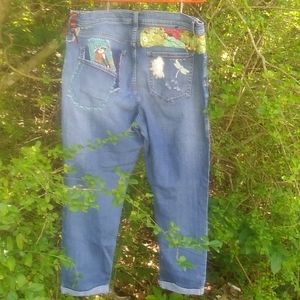 Patched Ava & Viv Boyfriend crop jeans 14W